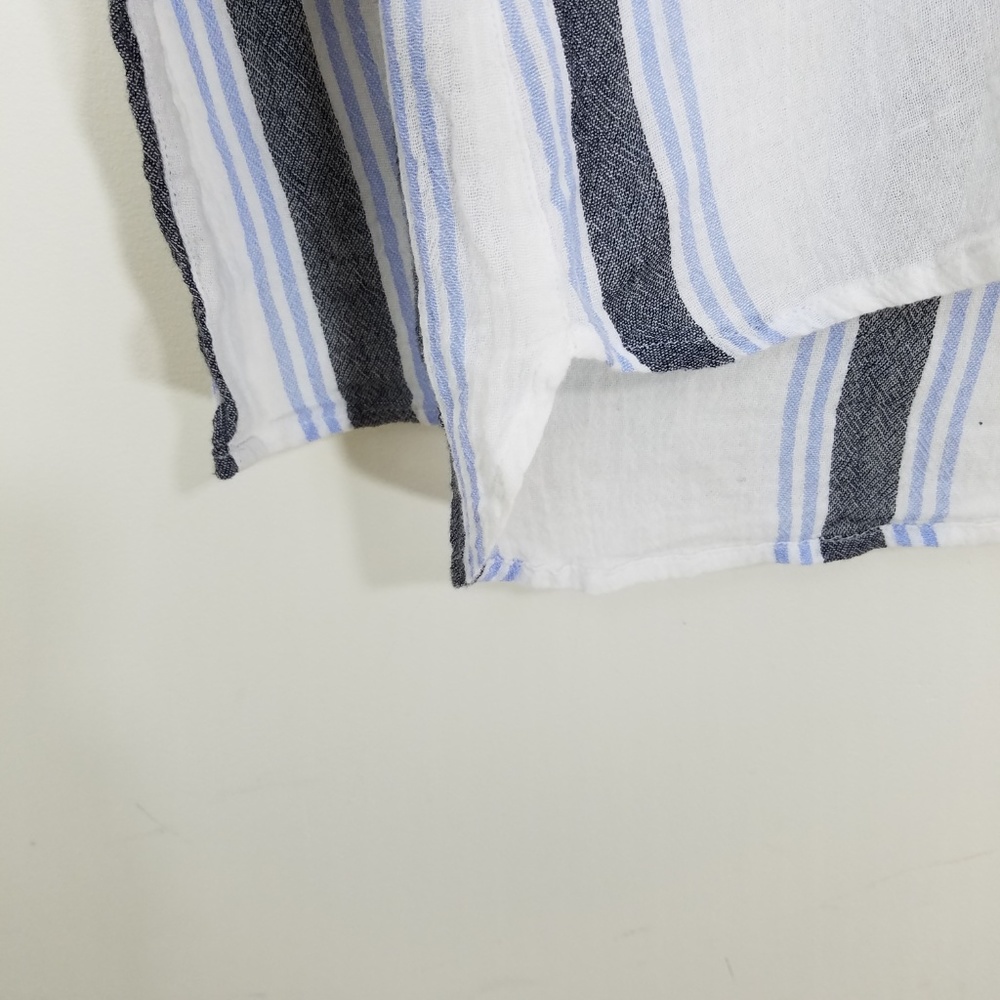 Loft Linen Striped Tunic Style Blouse M - Picture 5 of 8